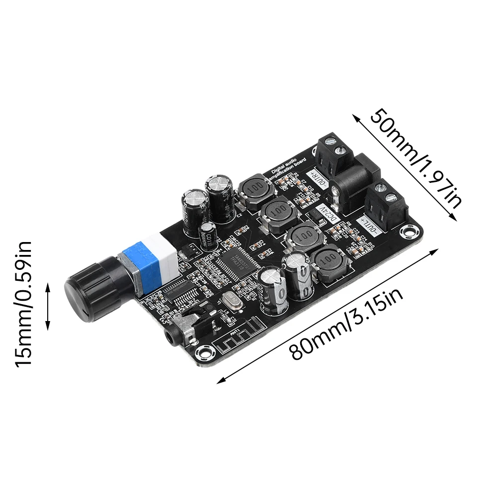 DC 12V~24V Class D Amplifier Module 50W*2 HiFi Stereo Bluetooth 5.0 Audio Amplifier Volume Adjustable with Protection Amplifiers