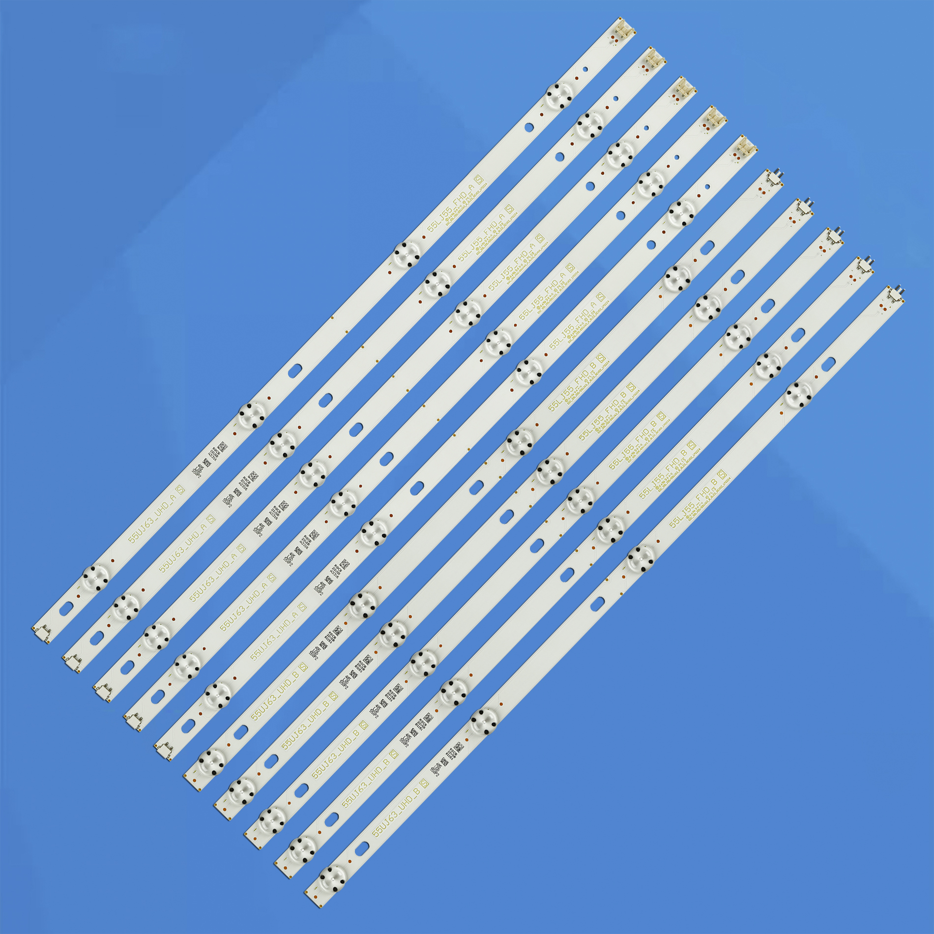 10 Pçs/set Retroiluminação LED Stip Para 55UJ630V 55UJ6300 55UJ635V 55UJ63_UHD_A 55UJ63_UHD_B 55LJ55_FHD_A 55LJ55_FHD_B SSC_55LJ55