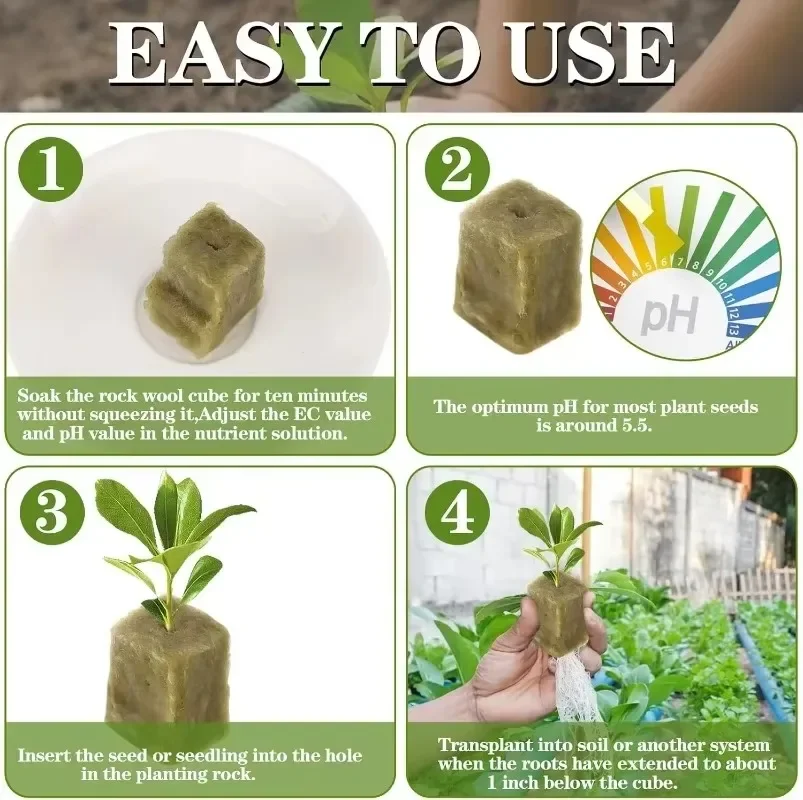 Sponge Block Starter Plugs Rock Wool Grow Cubes Soilless Substrate Seeded Planting Spong Plug Seedling Block Garden Supplies