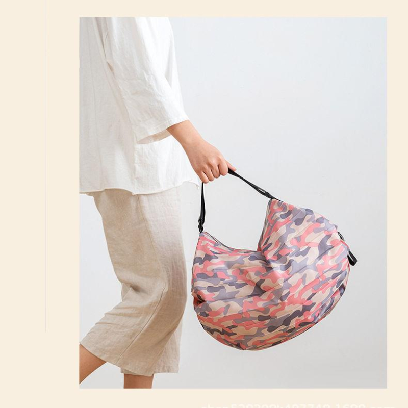 Large Capacity Foldable Shopping Bag, Portable Travel Bag, Portable Storage Bag, One Shoulder Backpack, Organizing Bag