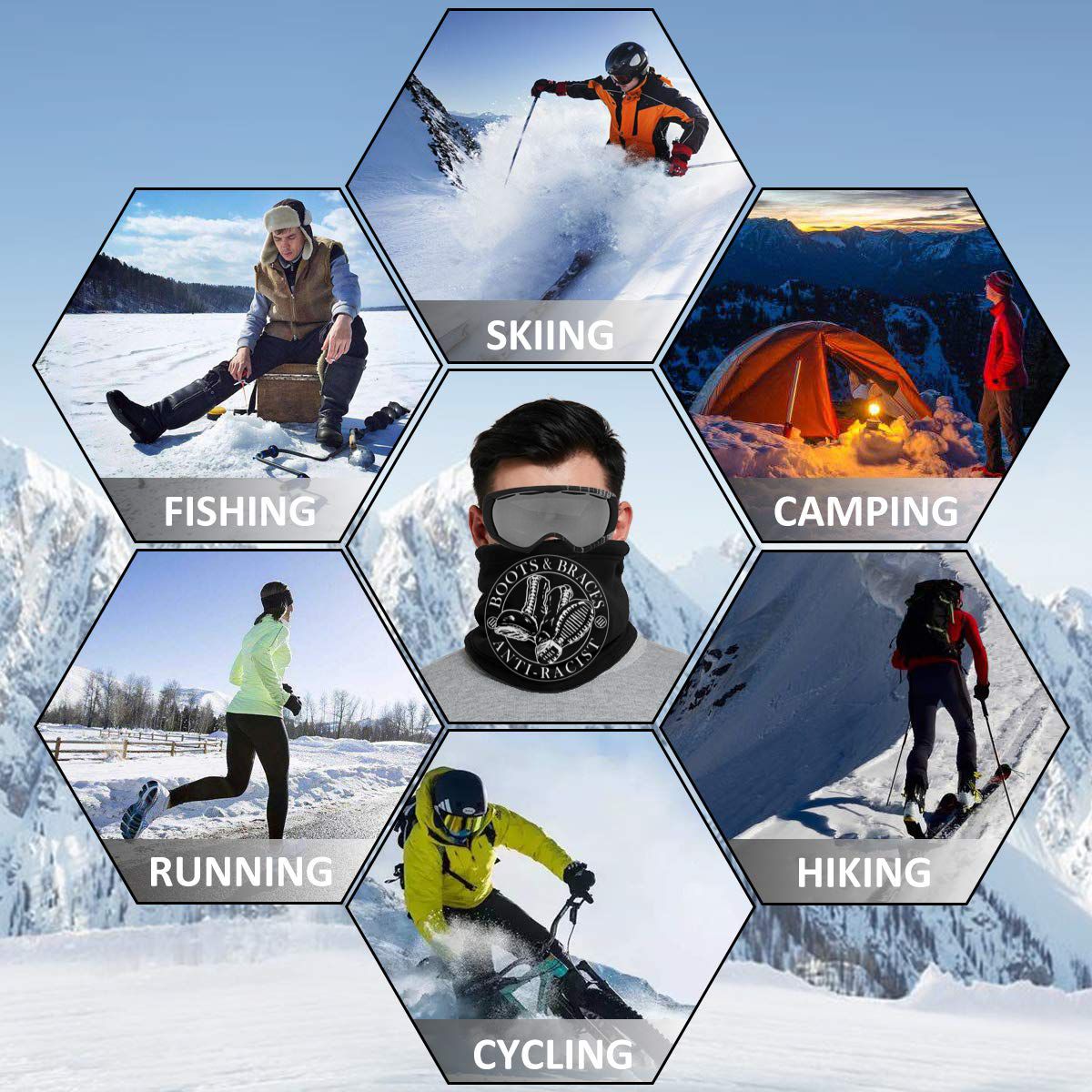 Skinhead Boots & Braces Sharp Ska Oi! Punk Microfiber Neck Gaiter Bandana Scarf Ski Windproof Neck Warmer