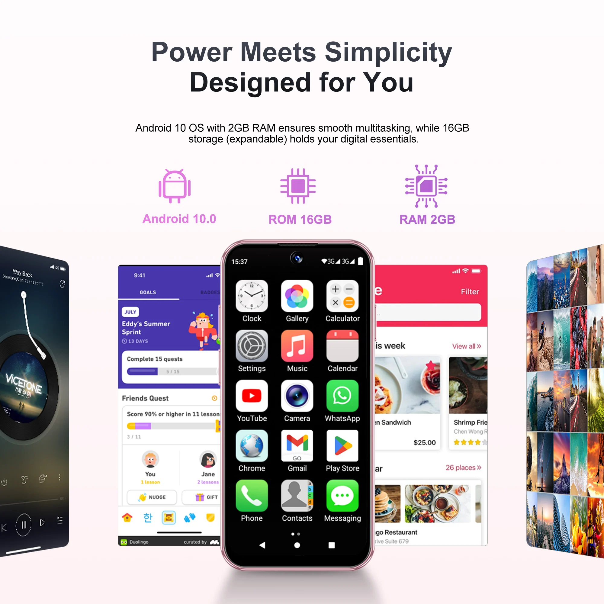 SERVO 19E Mini Android Smartphone 3G WCDMA 2 SIM Standby Play Store 2GB RAM 16GB ROM WiFi GPS 3.88" Small Pocket Cellphone Cheap