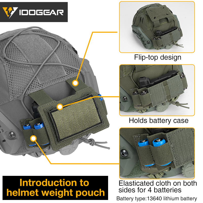 IDOGEAR охотничий нейлоновый чехол для быстрого шлема с чехлом для аккумулятора NVG, охотничьи аксессуары 3813
