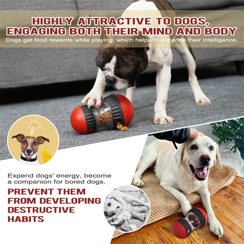 ของเล่นสุนัขเพิ่มสติปัญญารูปไข่ Rolling Ball อาหารรั่วพัฒนานิสัยที่ดีทนทานทนทาน Interactive สัตว์เลี้ยงของเล่น