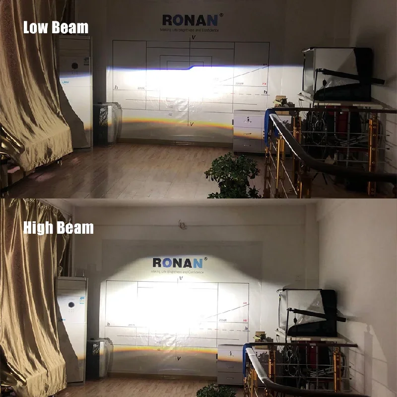 Ronan 40W 2.5 ''Bi-Đèn Led Ống Kính Cho H1 H4 H7 9005/9006 Ổ Cắm Đèn Pha Ô Tô Retrofit Nâng Cấp Đầy Đủ bộ Có Đèn LED Vải Liệm Trắng Vàng