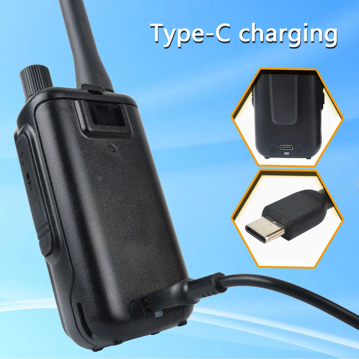 UV-5R mini Baofeng Walkie Talkie Multi-Band Type-C Carica 5W 1.4 "TFT Display a colori Doppio programma wireless PTT Mini Radio 5RMINI