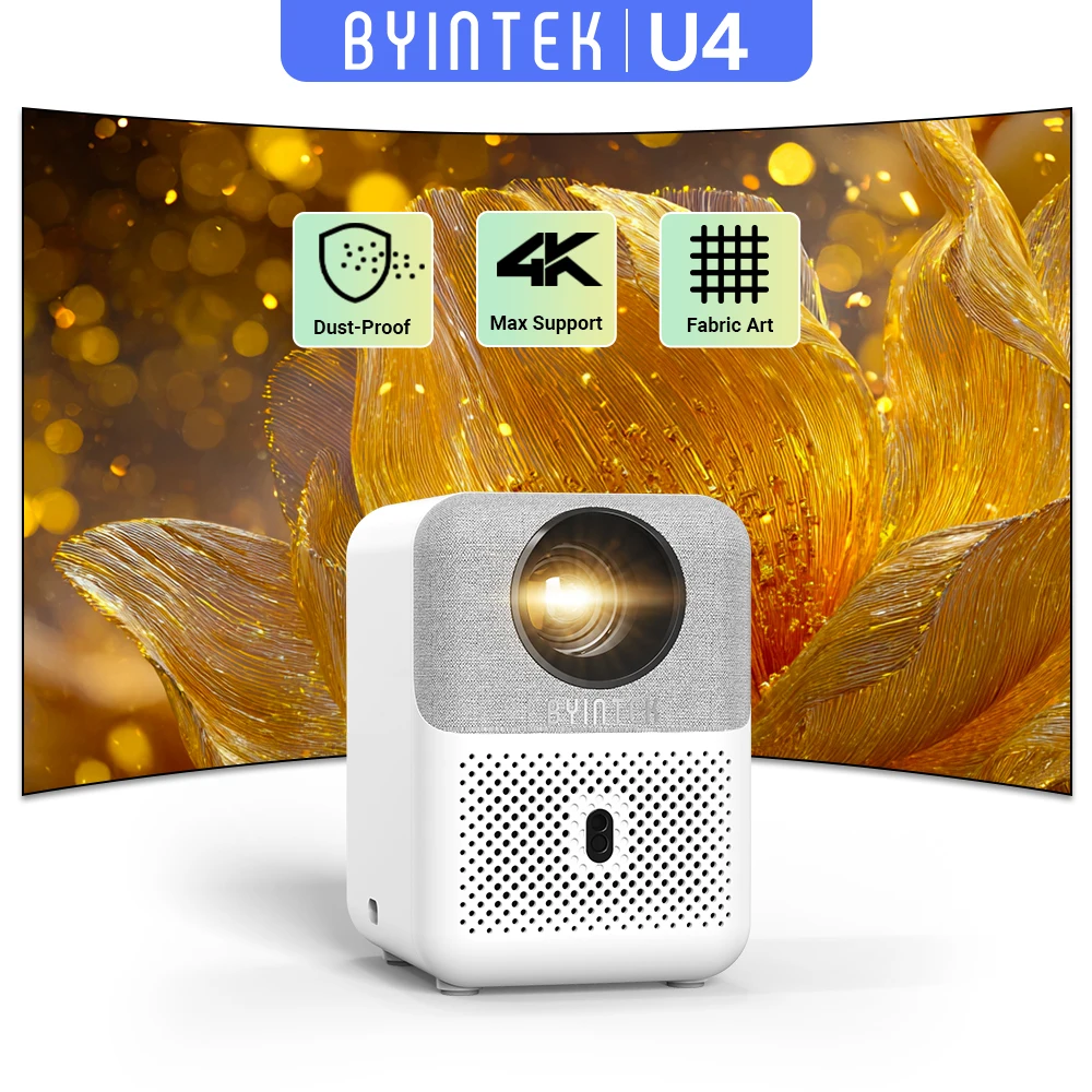 Проектор BYINTEK LOVE U4, умный мини-проектор для домашнего кинотеатра, 4K 1080P, видео Android, WIFI для смартфона, кинотеатра
