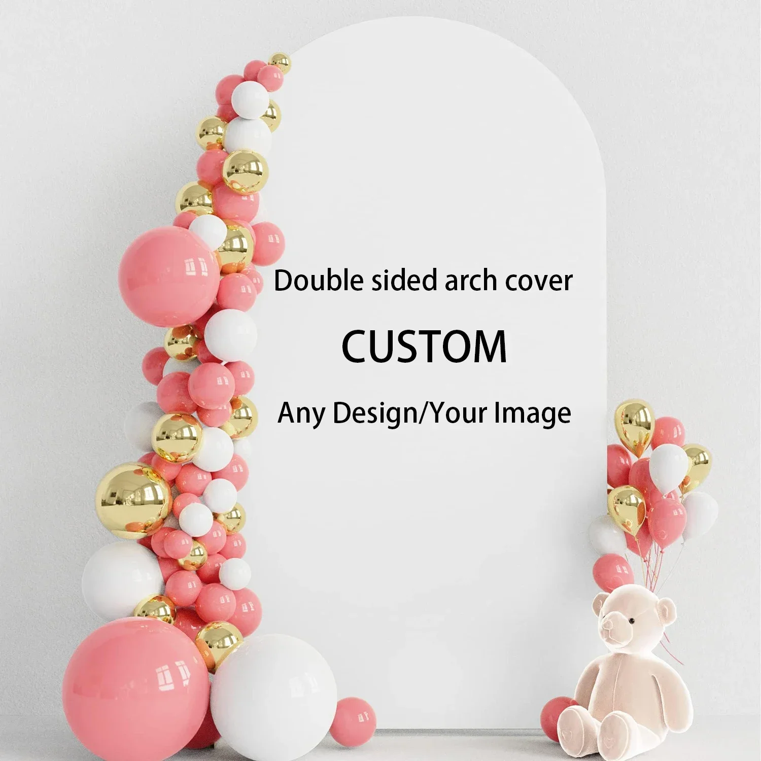 Fondo Mehofond arco personalizado cubiertas superiores redondas ajustadas de 2 caras cumpleaños boda Baby Shower ceremonia fiesta telón de fondo decoración foto