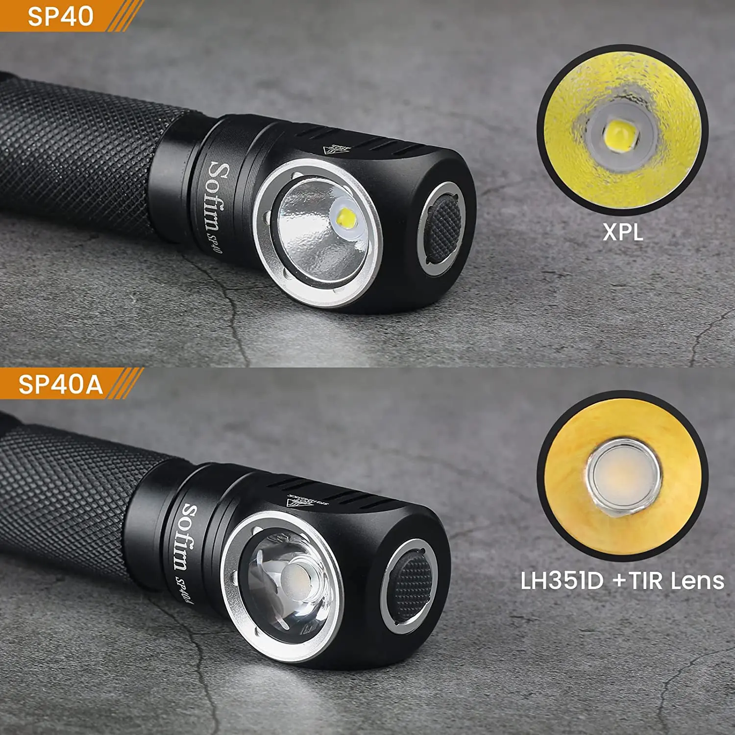 Sofirn SP40 XPL LED EDC faro 18650 lámpara recargable 1200lm antorcha de pesca al aire libre brillante con tapa trasera magnética