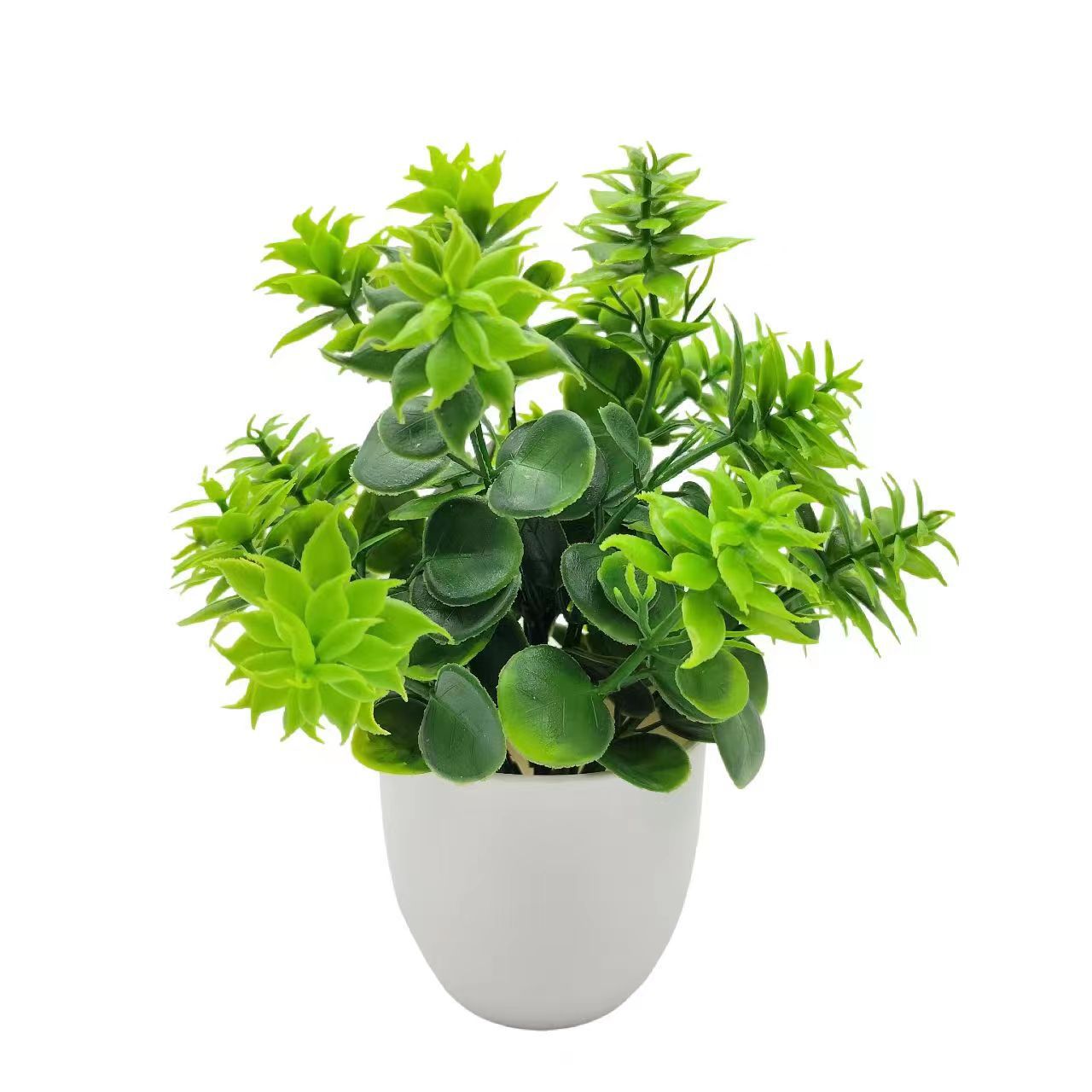 พืชประดิษฐ์ 1 ชิ้นพร้อมกระถางพลาสติก Perfect Greenery สําหรับตกแต่งบ้านโต๊ะสํานักงานห้องนั่งเล่นและตกแต่งห้องนอน