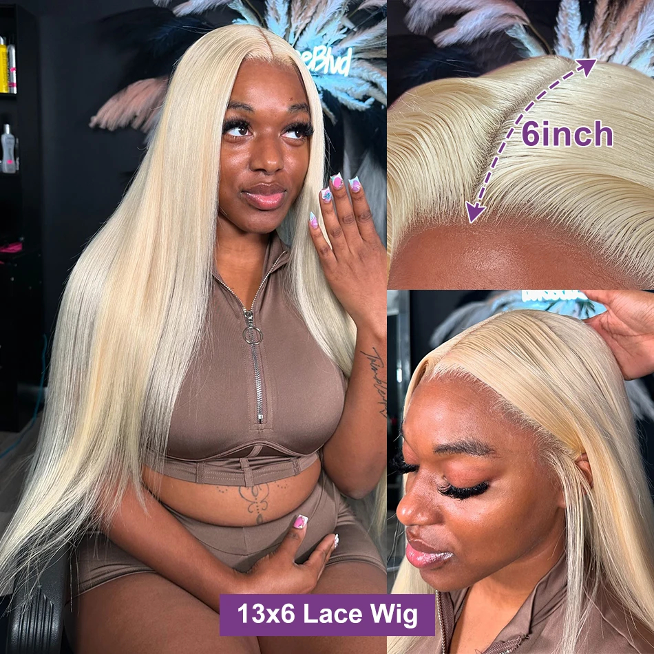 금발 레이스 프론트 가발, 인모 613 정면 가발, 13x6 HD 레이스 브라질 스트레이트 레이스 프론트 가발, 컬러 인모 가발 판매 중