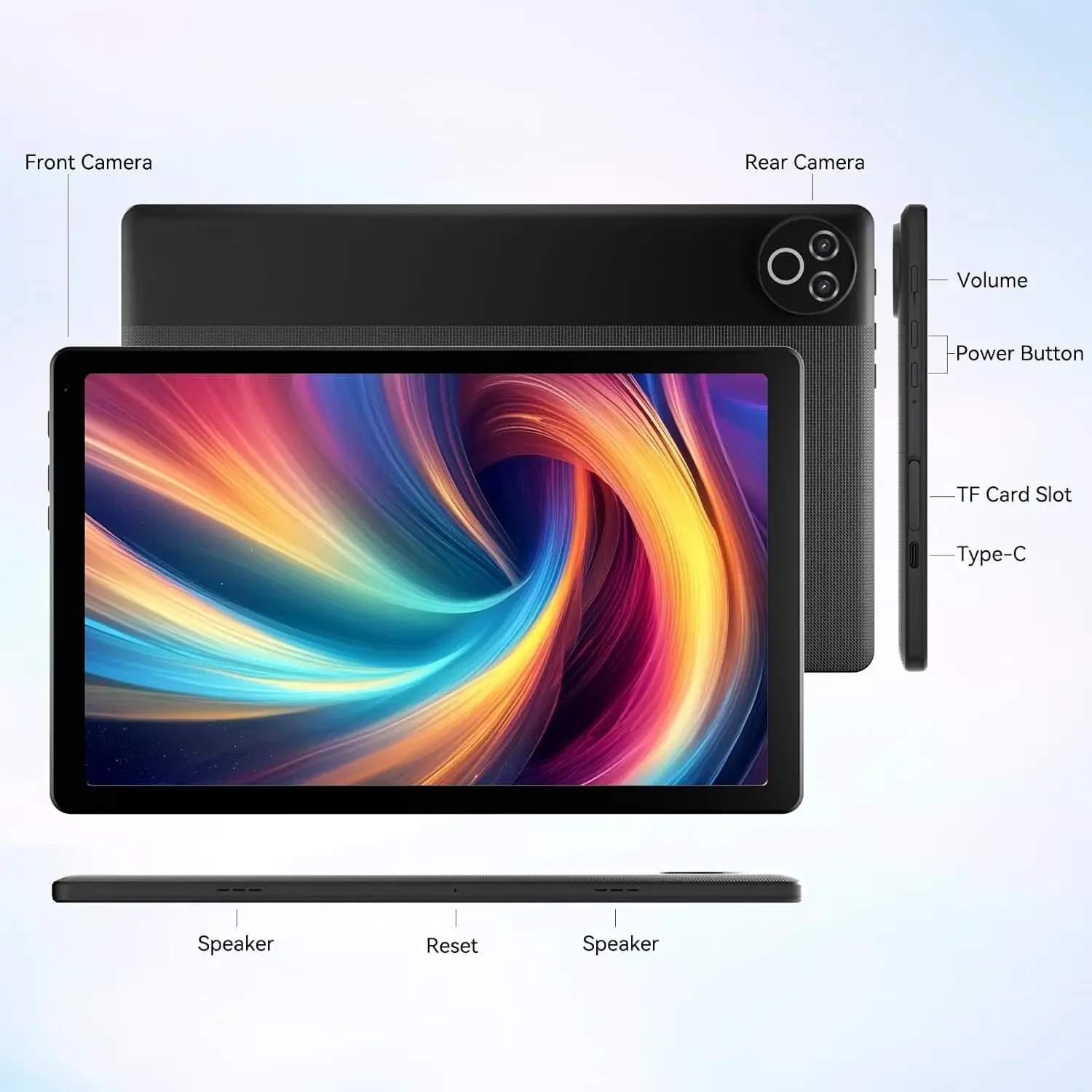 Android15 Tablet 10.4 Inch OS GMS Certified Tablets 1.8 GHz 5-Core 20GB RAM 64GB ROM 1TB Expand WiFi 6 Bluetooth 5.4 Dual Camera