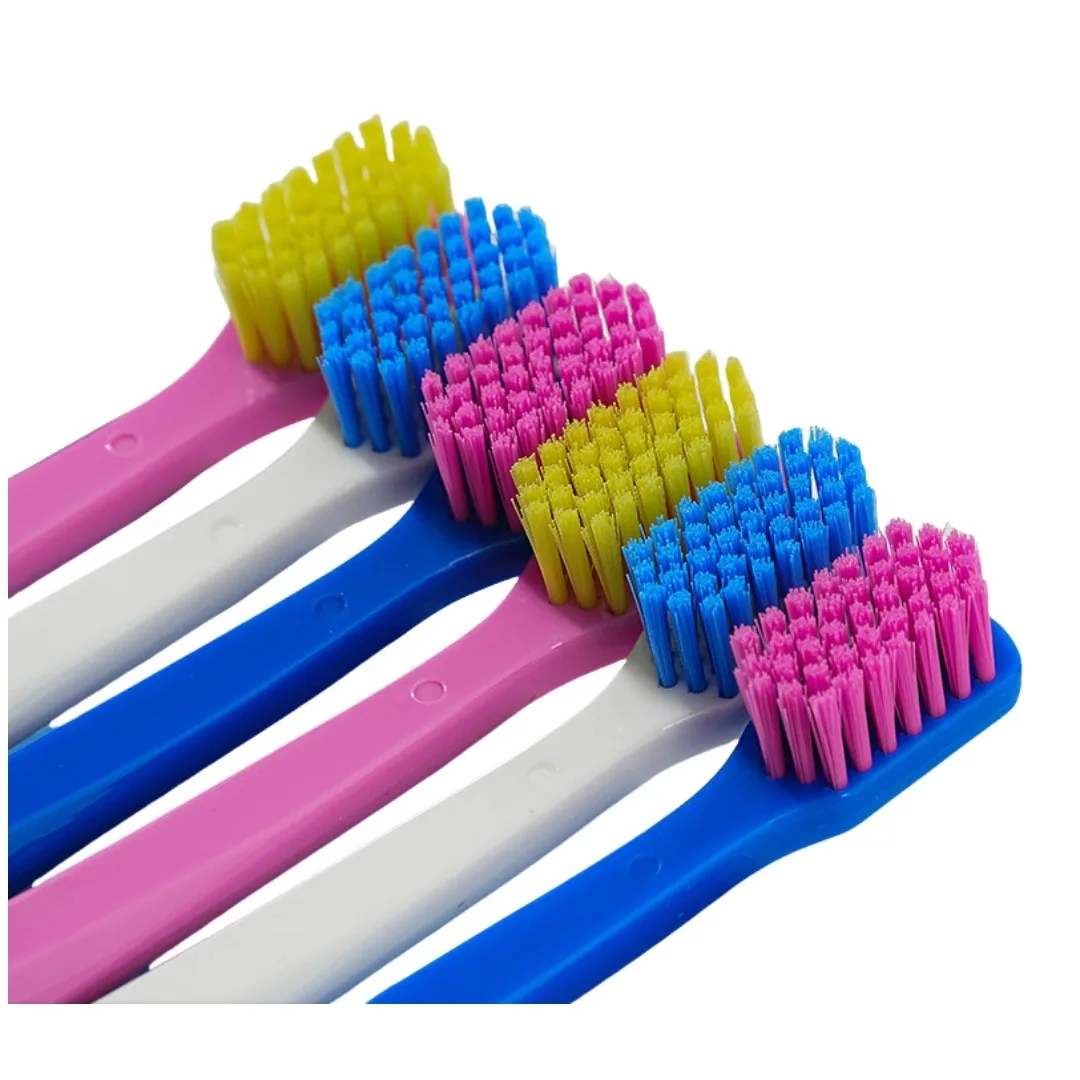 1 set Soft Toothbrush Three Colors Flossing Manual Full Head Teethbrush with Ultra Soft Cleaning for Adults