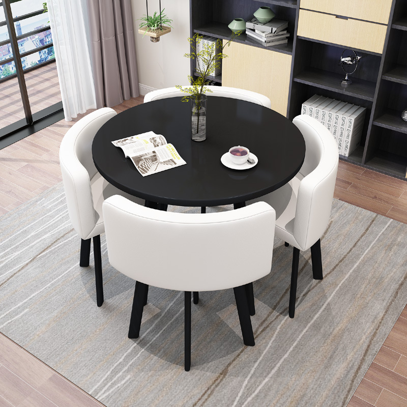 Conjuntos De Mesa De Café De Estilo Moderno De Luxo. mesas De Jantar Redondas, conjunto De 4 Cadeiras, pode ser Personalizado, preço De Fábrica, Novo Design, 2024