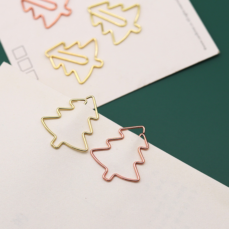 20 шт., металлические зажимы для бумаги в виде рождественской елки