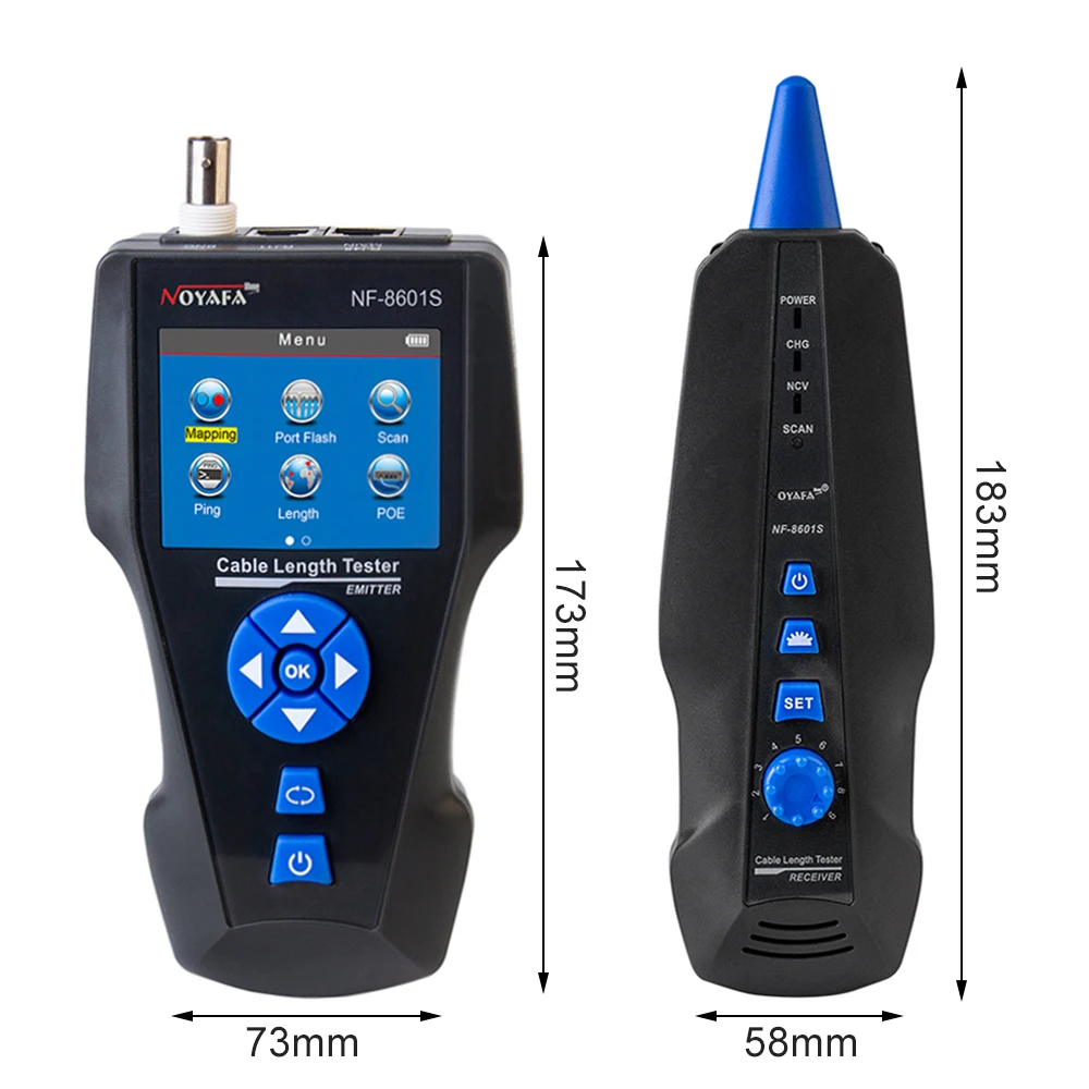 NOYAFA-probador de Cable multifunción TDR Enthernet, Rj45, Rj11, BNC, Cat5, Cat6, 6E, Cat7, POE, Lan, Cable de red Ping, NF-8601S