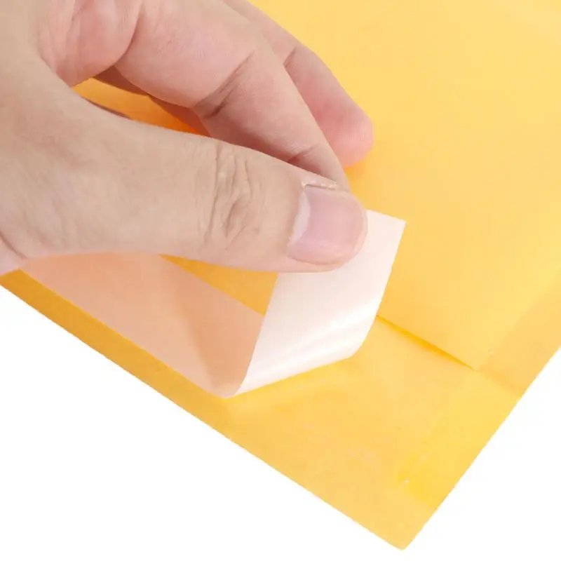 100 ชิ้น/ล็อตกระดาษคราฟท์ฟองซองกระเป๋า Mailers จัดส่งซองจดหมาย Bubble Mailing Bag ขนาดต่างๆสีเหลือง