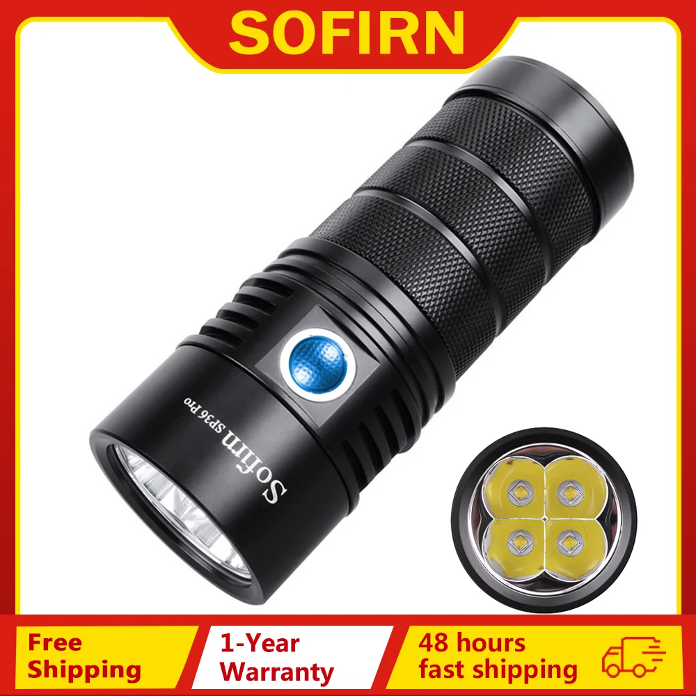 Sofirn SP36 Pro 8000lm Mạnh Đèn LED 4 * SST40 USB C Sạc 18650 Pin