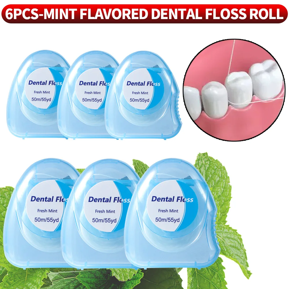 6 uds/3 uds/1 ud. Hilo dental con sabor a menta, compacto, cómodo y rápido para limpiar entre huecos de los dientes