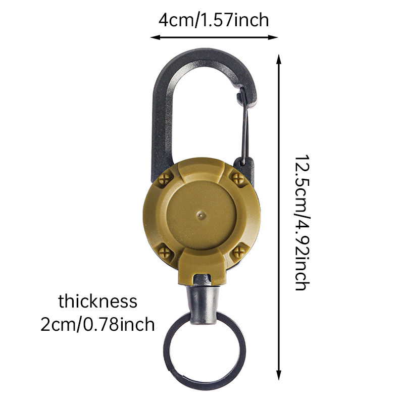 5-20PCS Retractable Keychain, Heavy Duty Multi-tool Climbing Buckle Badge Clip, 60cm Stainless Steel Rope, Backpack Buckle