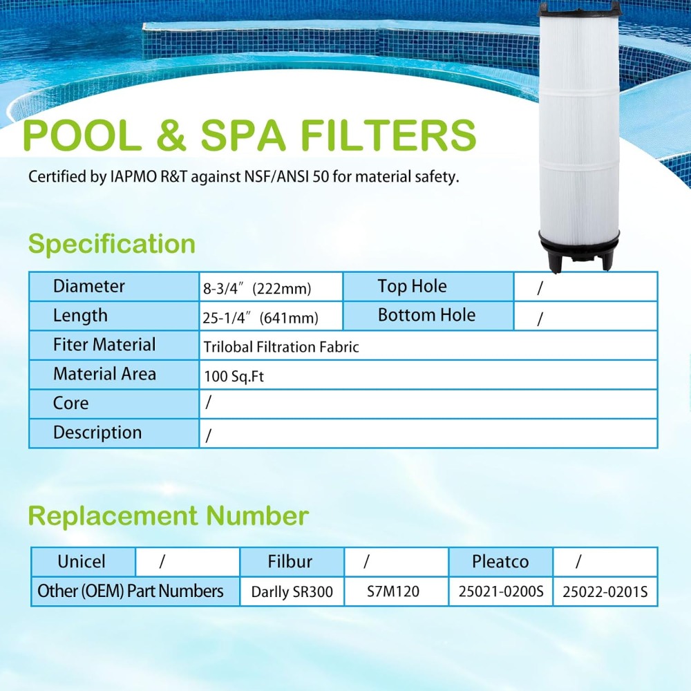 SV-System 3 Sta-Rite System 3 S7M120 Pool Filter Inner&Outer Replacement 25021-0200S 25022-0201S SR300 300Sq.ft