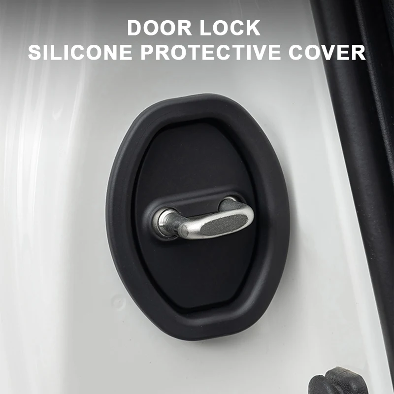 Seametal 4 pçs silicone fechadura da porta do carro fivela capa de proteção elástica anti-colisão almofada absorvente de choque mudo almofada de buffer