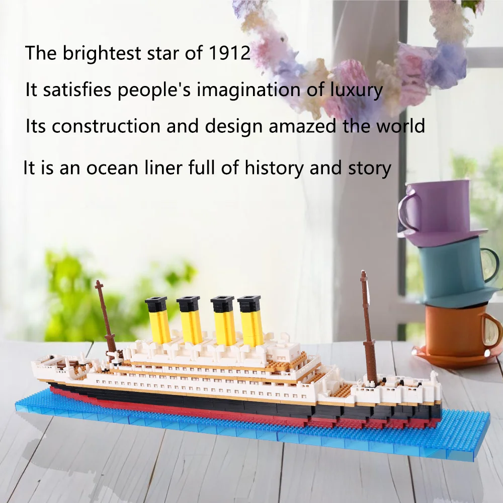 Building block assembly toy Titanic giant boy girl puzzle cruise ship model