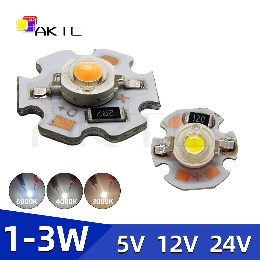 Spotlights Downlights Sunset Lights 16mm 20mm LED Lamp Boards 1W 3W Single Color 5V 12V 24V 3000K Warm 4000K Neutral 6000K White