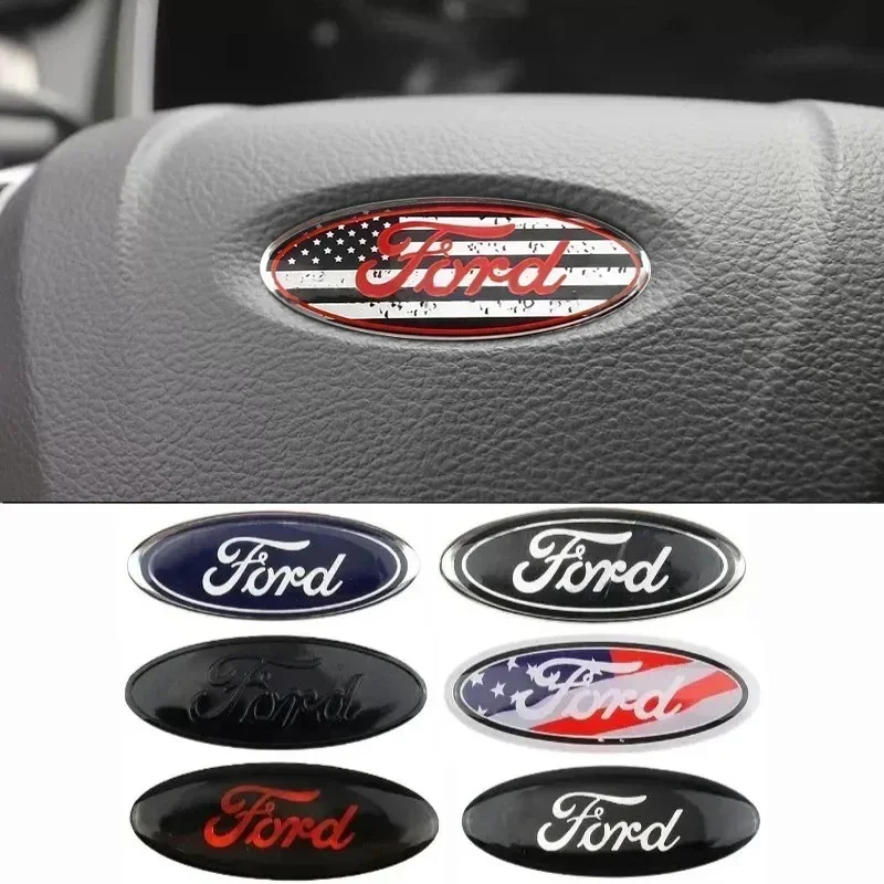 Эпоксидная алюминиевая наклейка на руль автомобиля для Ford Ranger Explorer Focus 2 3 Fiesta Fusion Escape Kuga Transit Mondeo, украшение