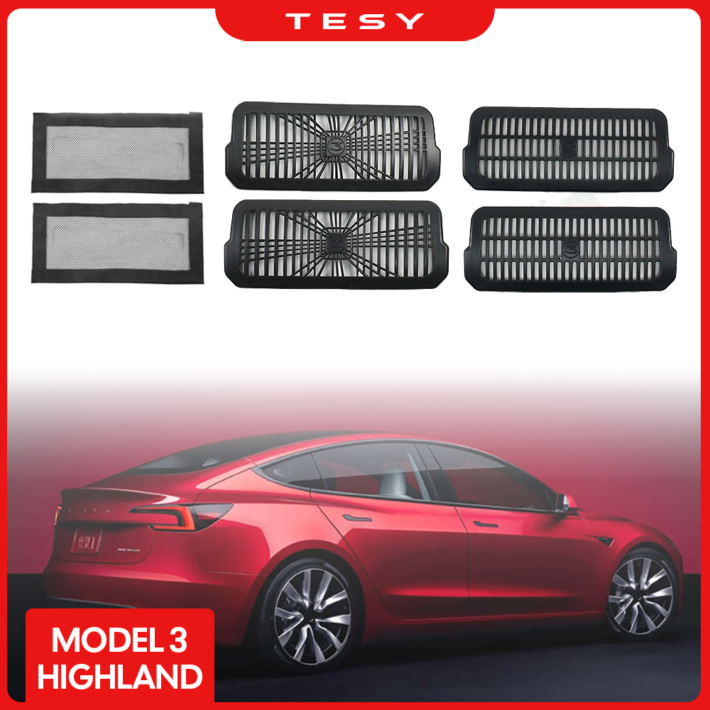 Cubierta protectora de ventilación trasera para asiento Tesla Model 3, accesorios protectores de rejilla de salida de asiento trasero antibloqueo, 2024
