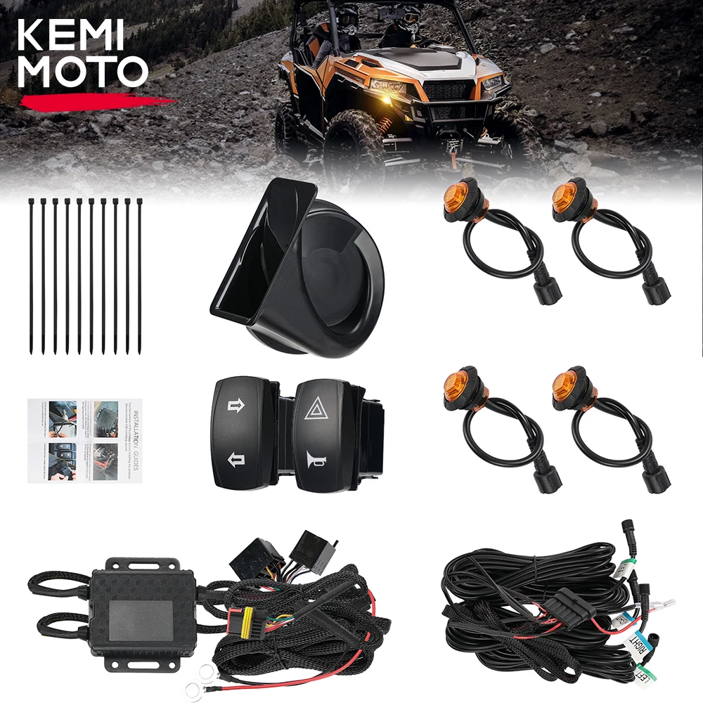 Универсальный комплект указателей поворота UTV ATV с кулисным переключателем и звуковым сигналом 110 дБ, совместимый с Polaris RZR PRO XP для Can-Am Maverick X3