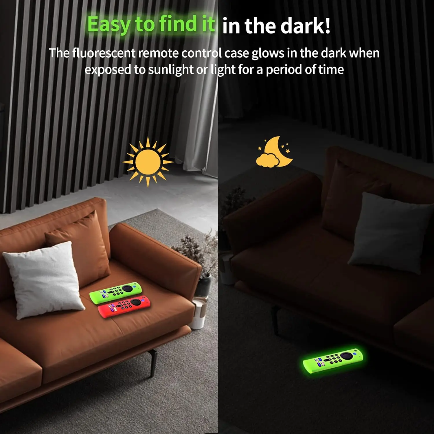 Silicone Protective Cover for Fire Stick 4K MAX/3rd Gen Fire TV Remote Glow-in-the-Dark Anti-Drop Dustproof Case