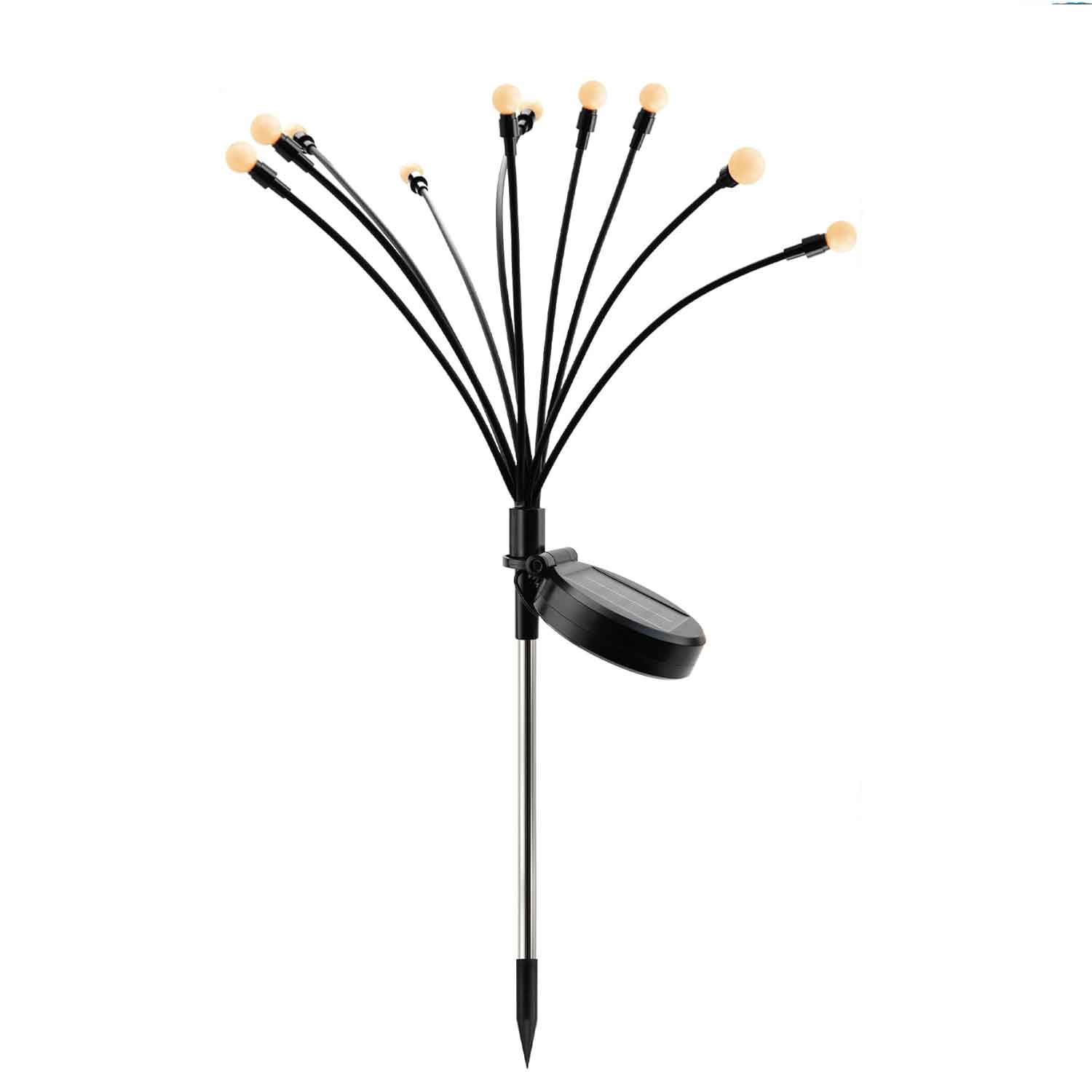 10 LED Solar Lights Outdoor Firefly Lamp Garden Decoration Starburst Swaying Landscape Path Waterproof Christmas