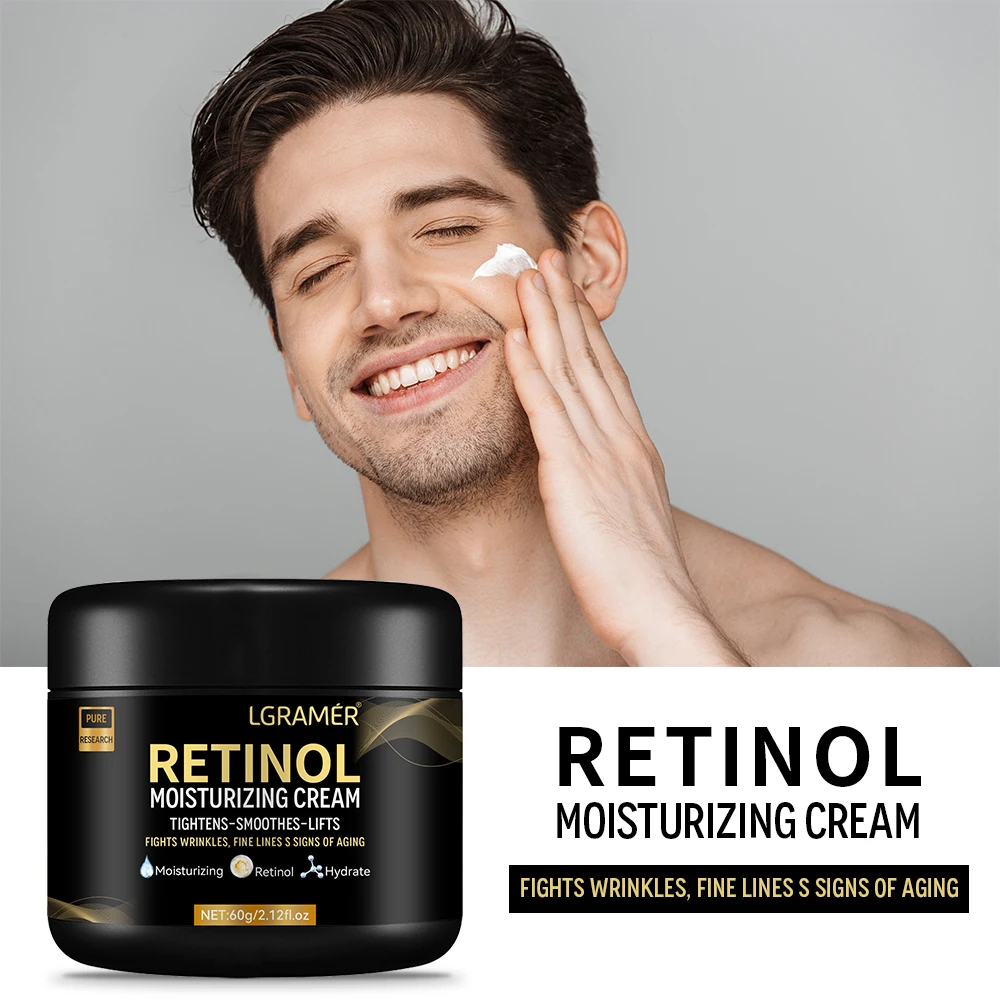 ผู้ชาย Retinol Face Moisturizer Moisturizing Retinol ครีมต่อต้านริ้วรอย Aging Moisturizing รูขุมขนหดตัว Whitening Smooth Retinol
