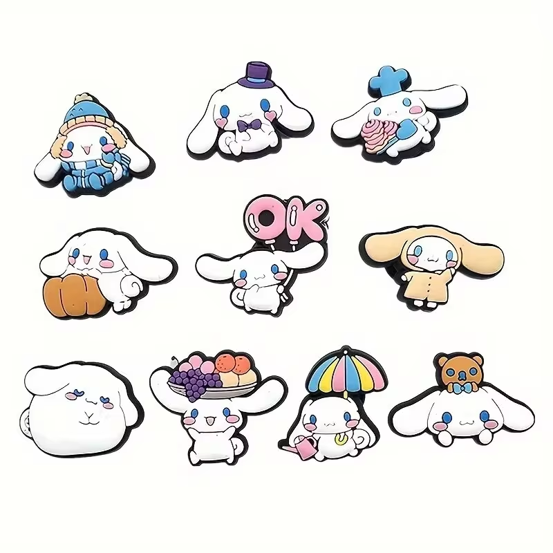MINISO 10/30pcs Sanrio 신발 장식 액세서리 나막신 용 매력 Bogg Bag 버블 슬라이드 샌들, 생일 선물 아이디어