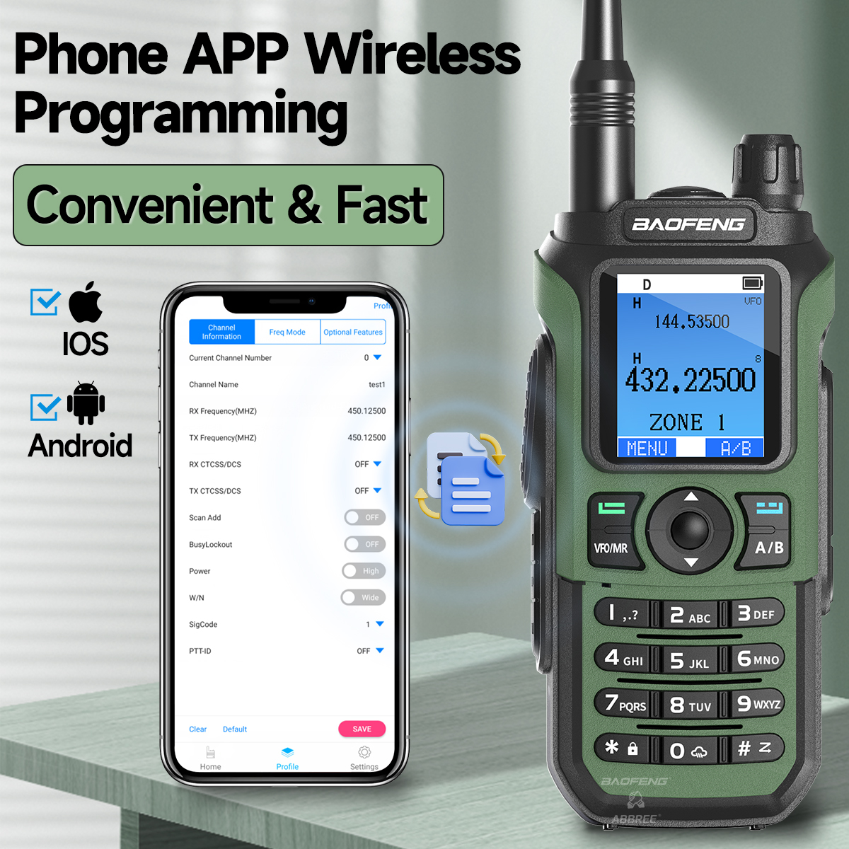Baofeng UV-21 Pro Walkie Talkie multibanda V3 programación Bluetooth frecuencia de copia inalámbrica de largo alcance carga tipo c Radioaficionado