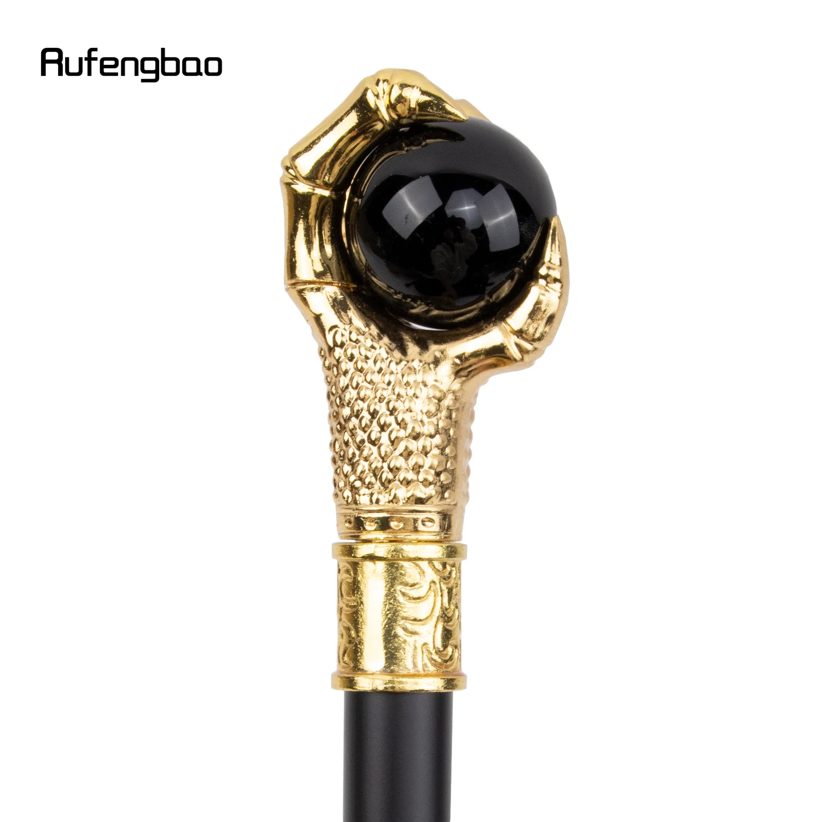 Drachen klaue greifen schwarze Glaskugel goldene Gehstock Mode dekorative Gehstock Cosplay Rohr knopf Crosier 93cm