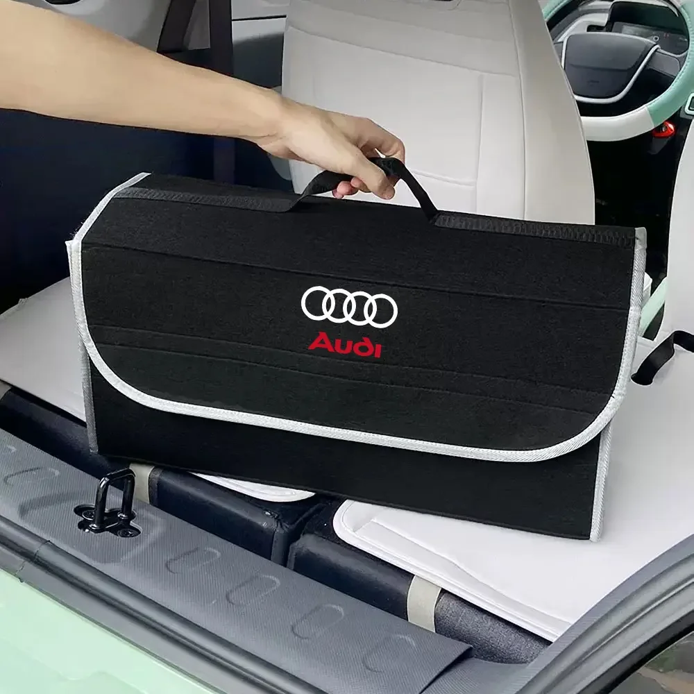 Bolsa de almacenamiento para maletero de coche, organizador de artículos diversos, caja de almacenamiento para Audi A7 A8 A3 A4 A5 A6 TT Q3 Q5 Q7 A1 B5 B6 B7 B8 B9 8P C6 C5