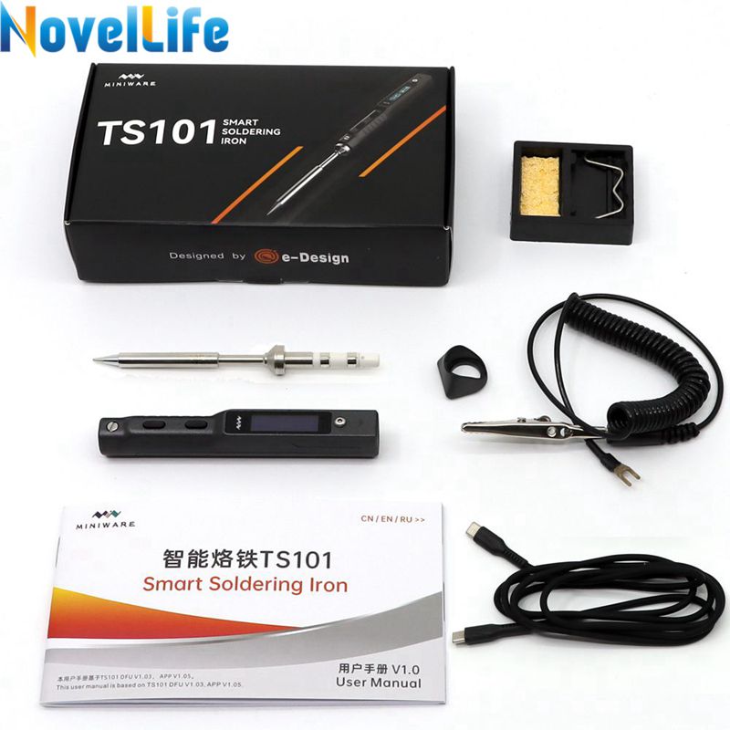 TS101 Ferro de Solda Elétrica, Temperatura Ajustável, USB, Estação de Solda Digital Portátil, 65W, Mini TS100, atualizado, original