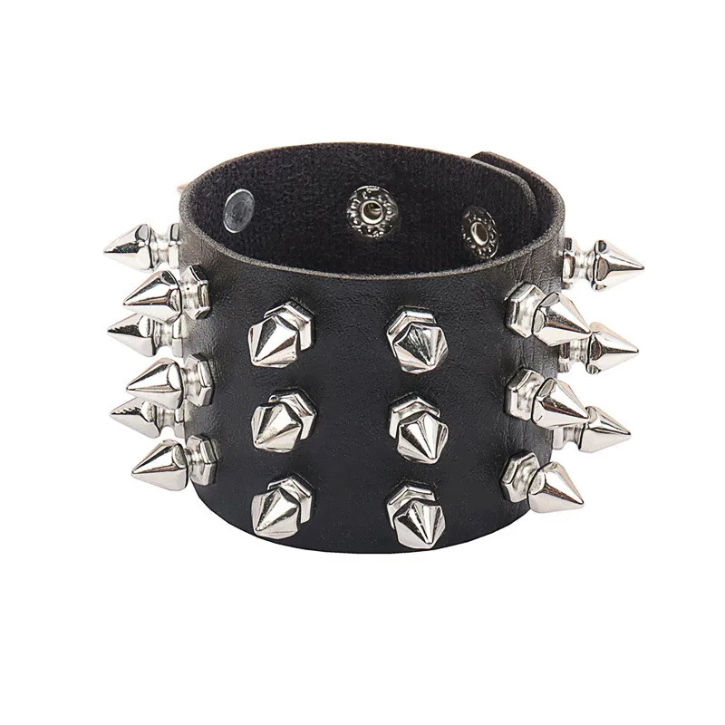 2022 PUหนังStuddedสร้อยข้อมือPunkสร้อยข้อมือGothสร้อยข้อมือGothic Rivet Buckleสายรัดข้อมือสําหรับผู้ชายผู้หญิง
