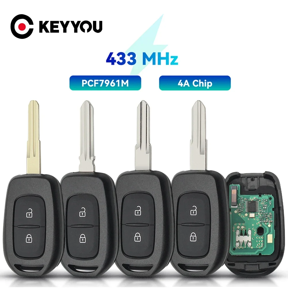 KEYYOU 2/3BNT автомобильный дистанционный ключ для Renault Sandero Logan Lodgy Dokker Dacia Duster 4A PCF7961 чип 433 МГц автоматический умный ключ управления