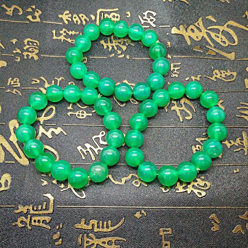 Jade brasil natural alto gelo imperial verde calcedônia ágata pulseira jóias requintadas presente promocional