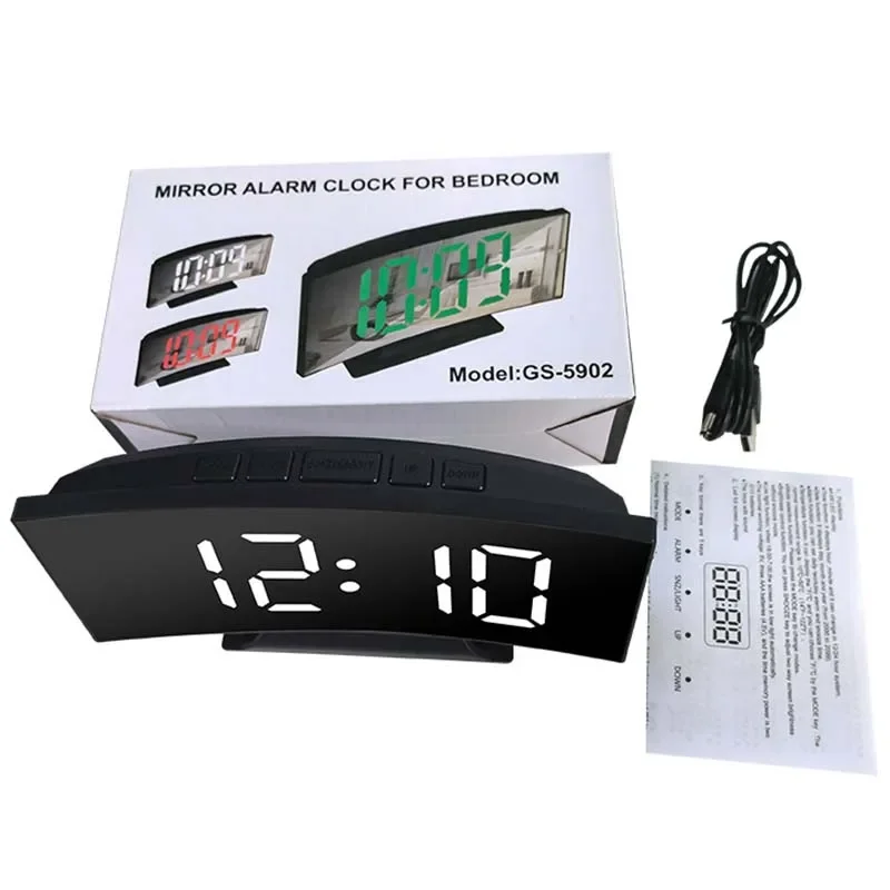 Reloj electrónico Digital LED con retroiluminación, reloj despertador con números grandes, calendario de temperatura, mesita de noche, luz nocturna, decoración del hogar