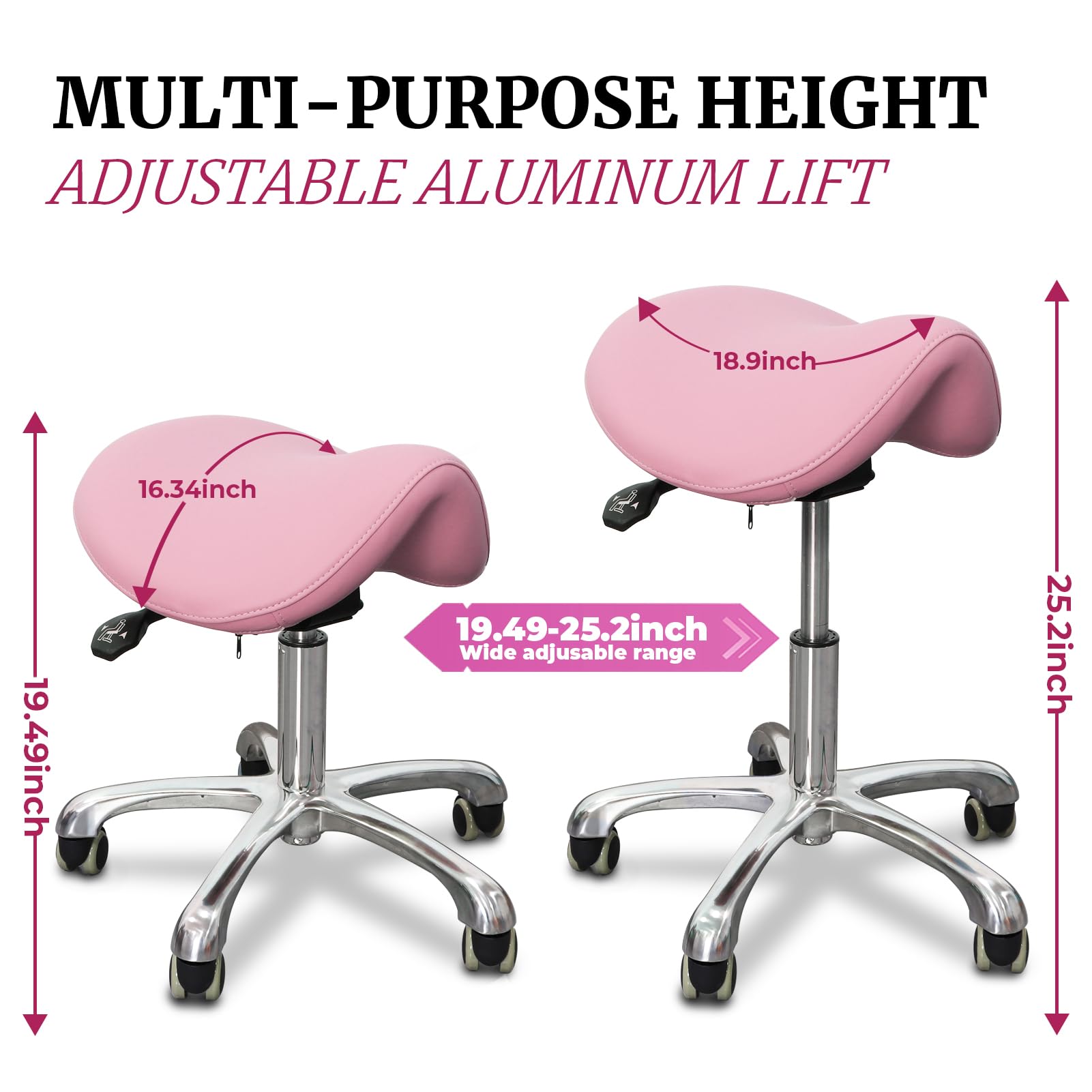 Foot Saddle Stool Cosmetology Shop Technician Spinning Lift Saddle Stool Dental Stool with Backrest Solid Swivel Chair Wholesale
