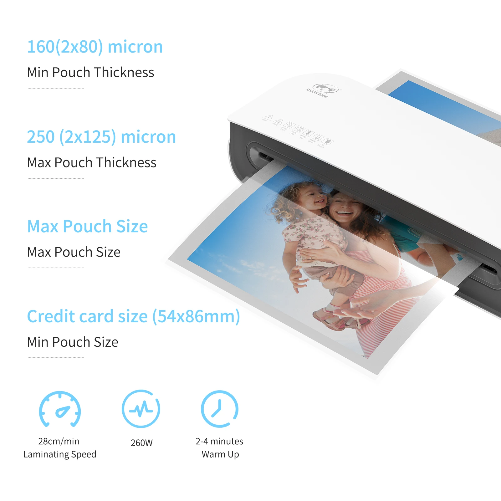 OSMILE SL289 Desktop Laminator Machine Set A4-formaat Warme en koude laminering 2 rolsysteem 9 inch maximale breedte voor A4/A5/A6