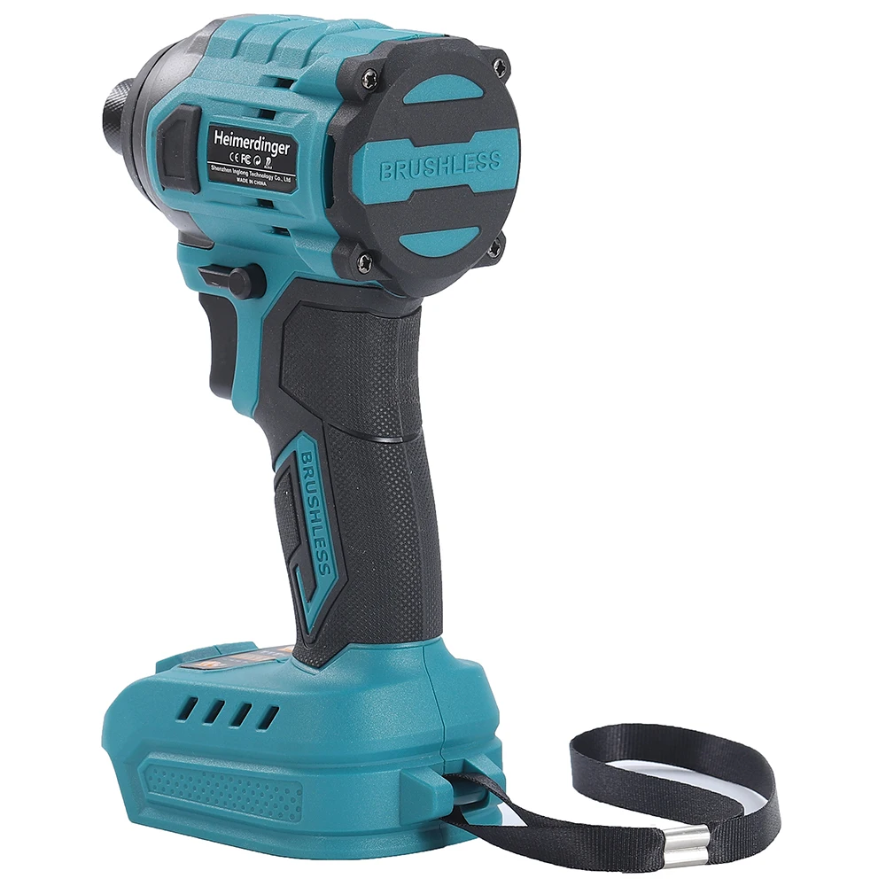 Controlador de impacto inalámbrico sin escobillas Heimerdinger, controlador de impacto hexagonal de 1/4 pulgadas y 6,35mm, alto par de velocidad Variable de 220N.m, sin batería