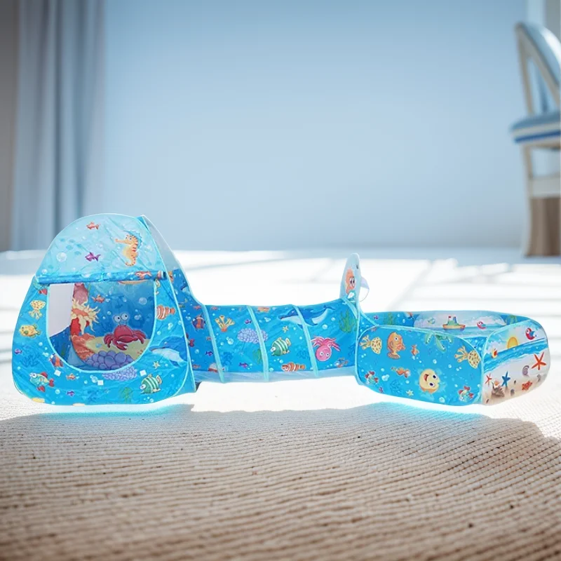 IMBABY Spielzeugzelt für den Innenbereich, Bälle, Pool, 3-in-1, Kinderzelt, faltbar, Krabbeltunnel, Outdoor-Campingzelt, Kinderzimmer, Haus