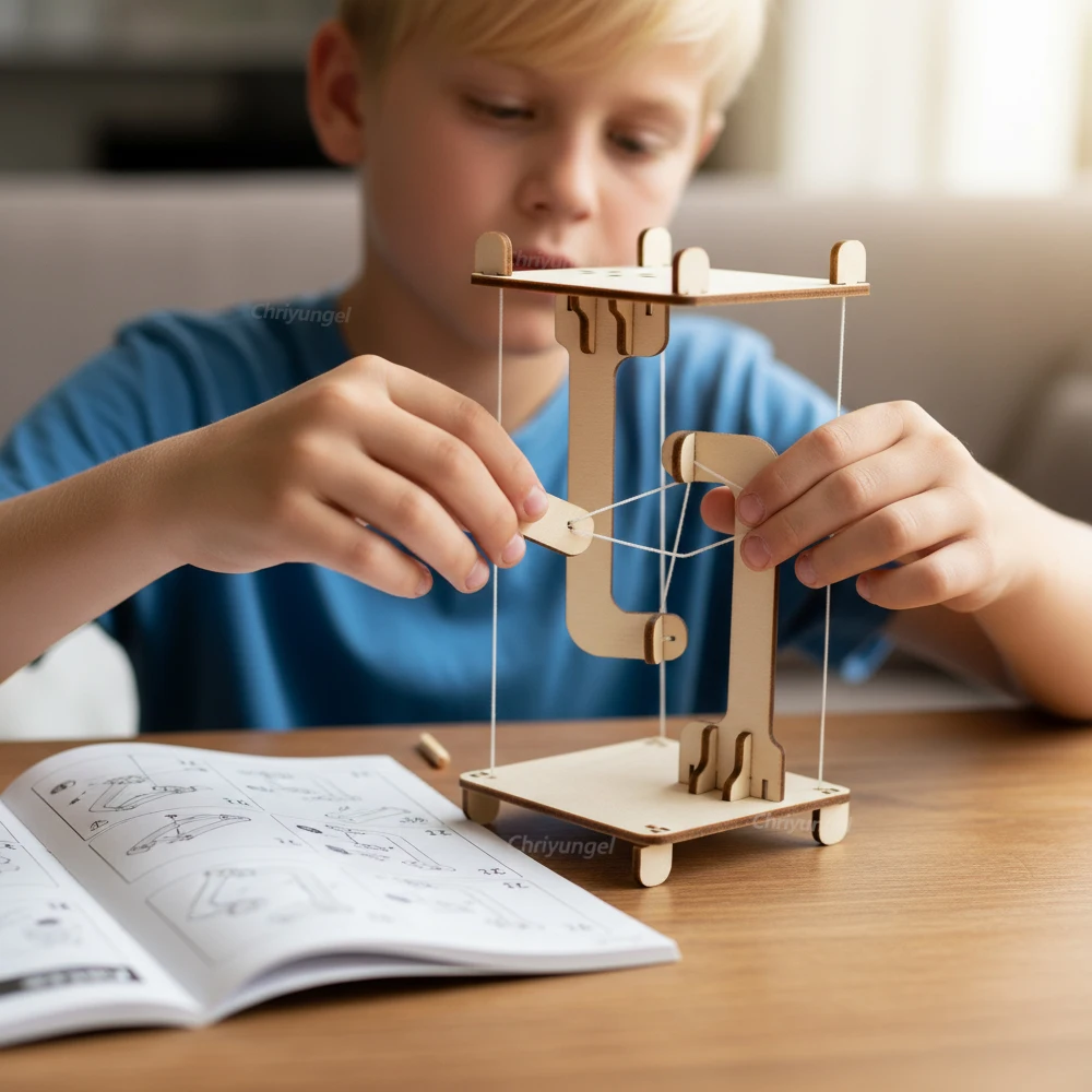 STEM Toys DIY Anti-Gravity Tensegrity Structure Floating Table Wooden Science Physics Building Model Educational Gift for Kids