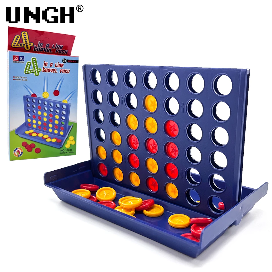 UNGH Four In A Row Bingo Chess Connect Klassisches Familienbrettspiel, lustiges Lernspielzeug für Kinder, Unterhaltungsspiel