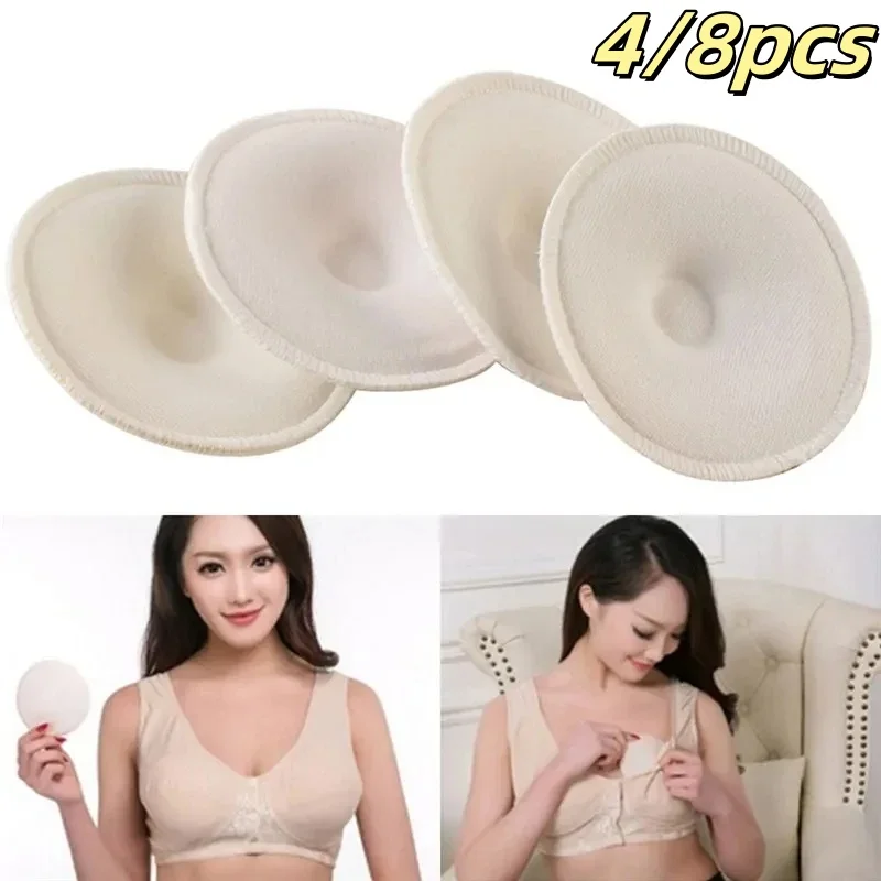 4/8Pcs Neue Bambus Brust Pad Stilleinlagen Für Mama Waschbar Wasserdichte Fütterung Pad Bambus Wiederverwendbare